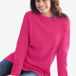 Woman within plus size womens thermal shirt 2x 26/28 pink excellent condition